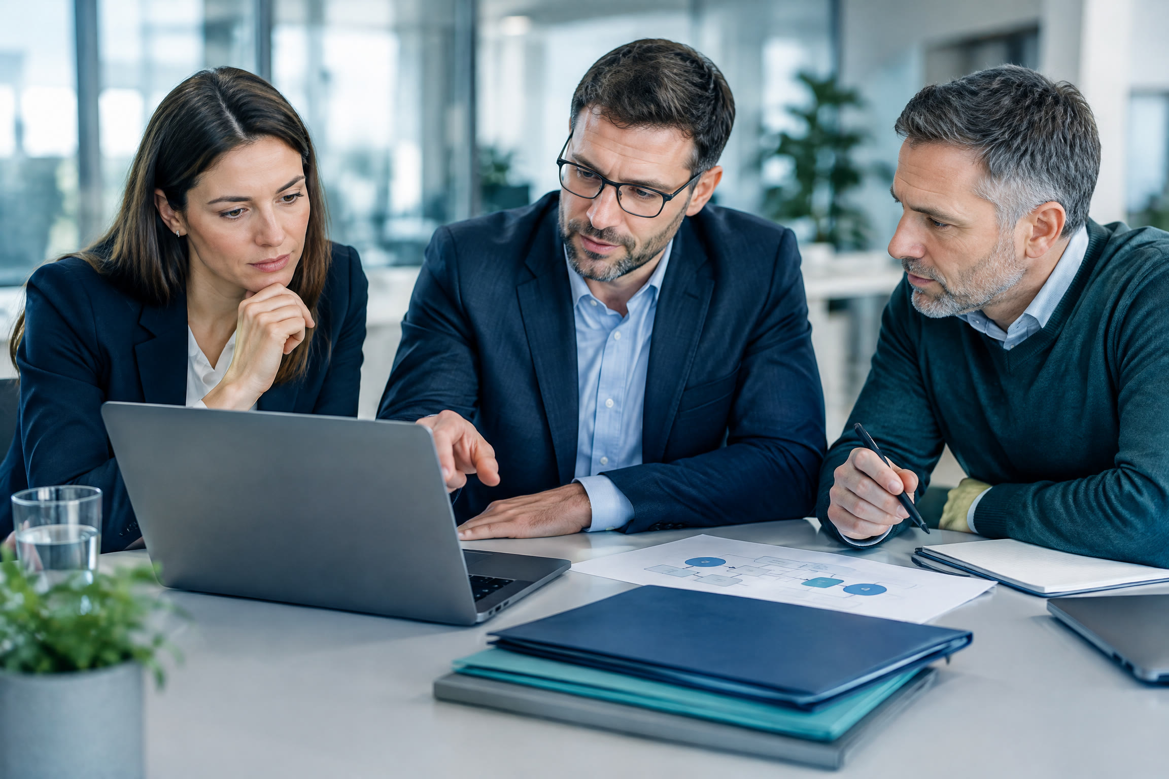 Fach- und IT-Verantwortliche stimmen eine Daten- und Collaboration-Migration ab.